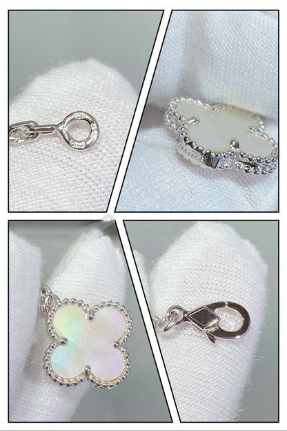 [Rose Jewelrys]CLOVER 5 MOTIF WHITE MOP SILVER BRACELET