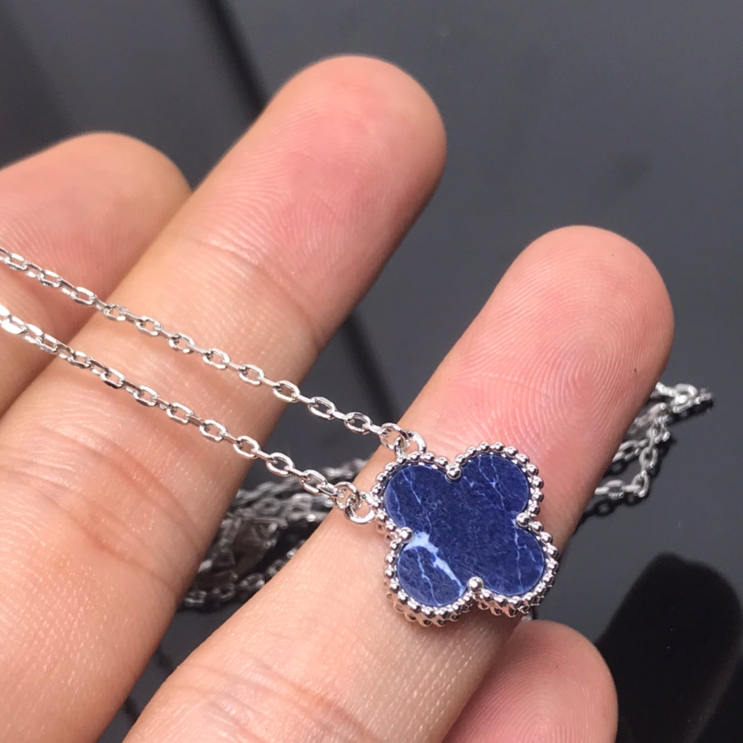 [Rose Jewelrys]CLOVER PIETERSITE SILVER LONG NECKLACE