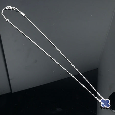 [🌹Rose💎]CLOVER PIETERSITE SILVER LONG NECKLACE