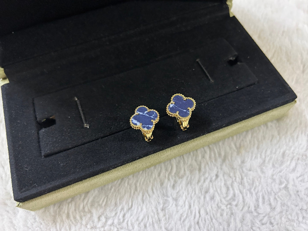 [🌹Rose💎]CLOVER PIETERSITE MEDIUM STUD EARRINGS