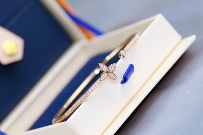 [Rose Jewelrys] IDYLLE PINK GOLD OPEN BRACELET DIAMOND PAVED