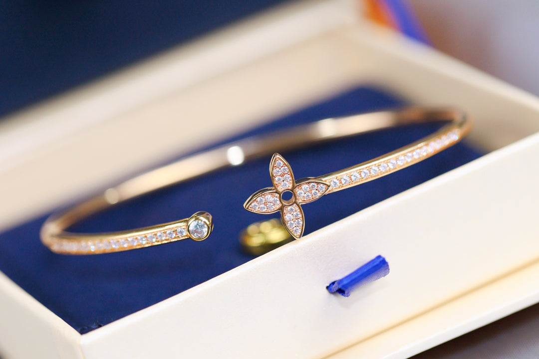 [Rose Jewelrys] IDYLLE PINK GOLD OPEN BRACELET DIAMOND PAVED