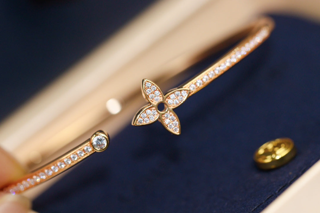[Rose Jewelrys] IDYLLE PINK GOLD OPEN BRACELET DIAMOND PAVED