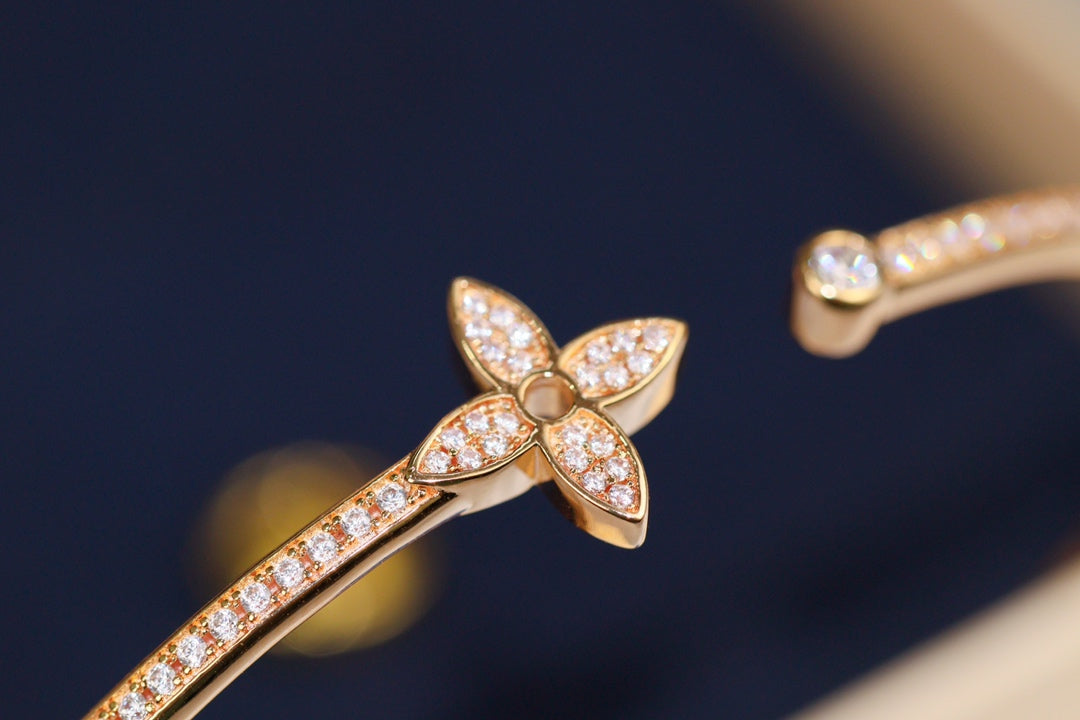 [Rose Jewelrys] IDYLLE PINK GOLD OPEN BRACELET DIAMOND PAVED