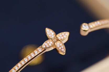 [Rose Jewelrys] IDYLLE PINK GOLD OPEN BRACELET DIAMOND PAVED
