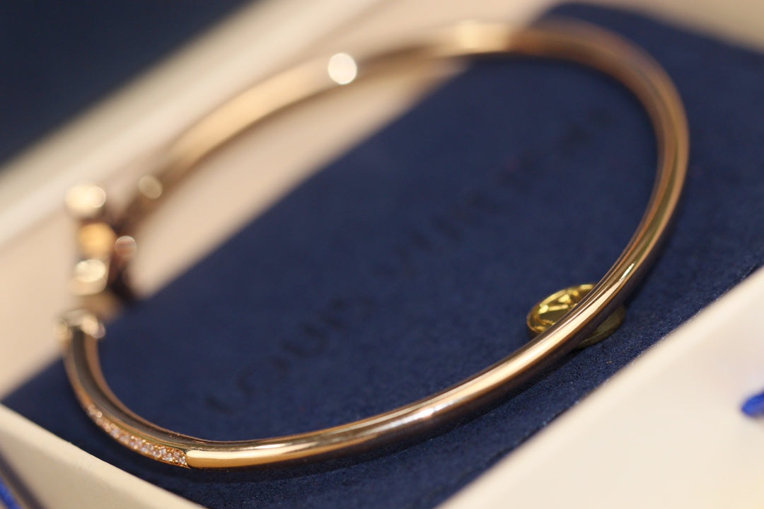 [Rose Jewelrys] IDYLLE PINK GOLD OPEN BRACELET DIAMOND PAVED