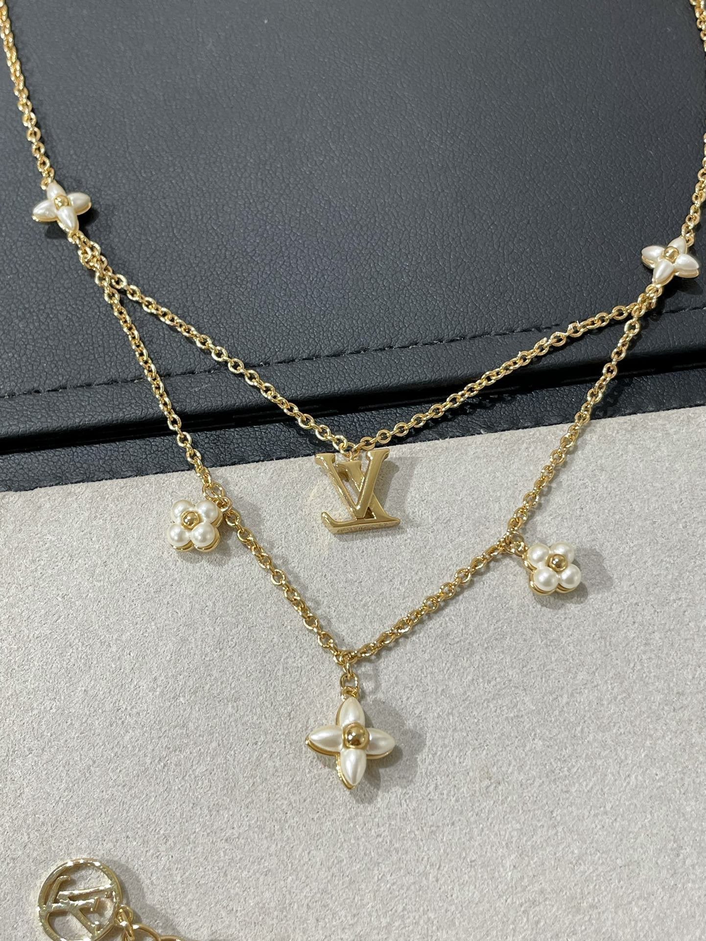 [Rose Jewelrys] FLOWERGRAM GOLD MOP DOUBLE ROW NECKLACE