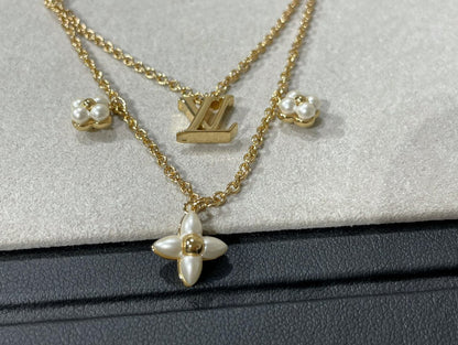 []FLOWERGRAM GOLD MOP DOUBLE ROW NECKLACE
