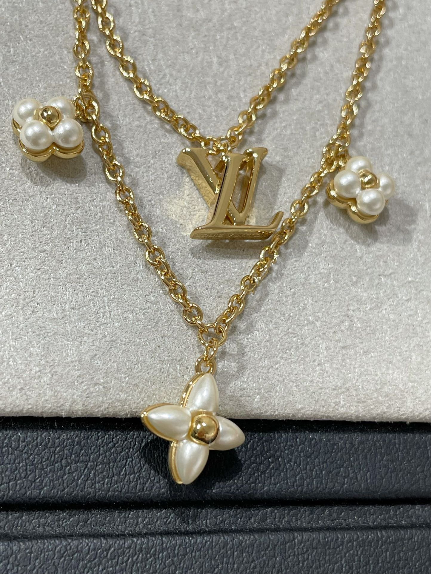 [Rose Jewelrys] FLOWERGRAM GOLD MOP DOUBLE ROW NECKLACE
