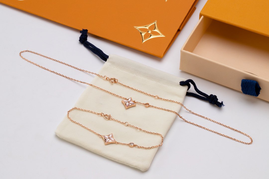 [Rose Jewelrys] STAR PINK MOP 1 DIAMOND PINK GOLD NECKLACE