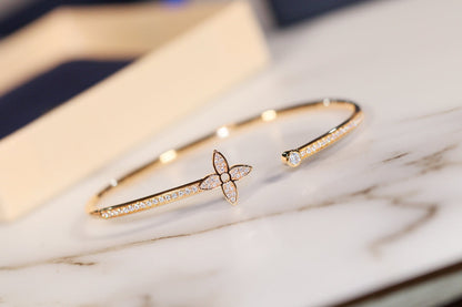 [Rose Jewelrys] IDYLLE GOLD OPEN BRACELET DIAMOND PAVED