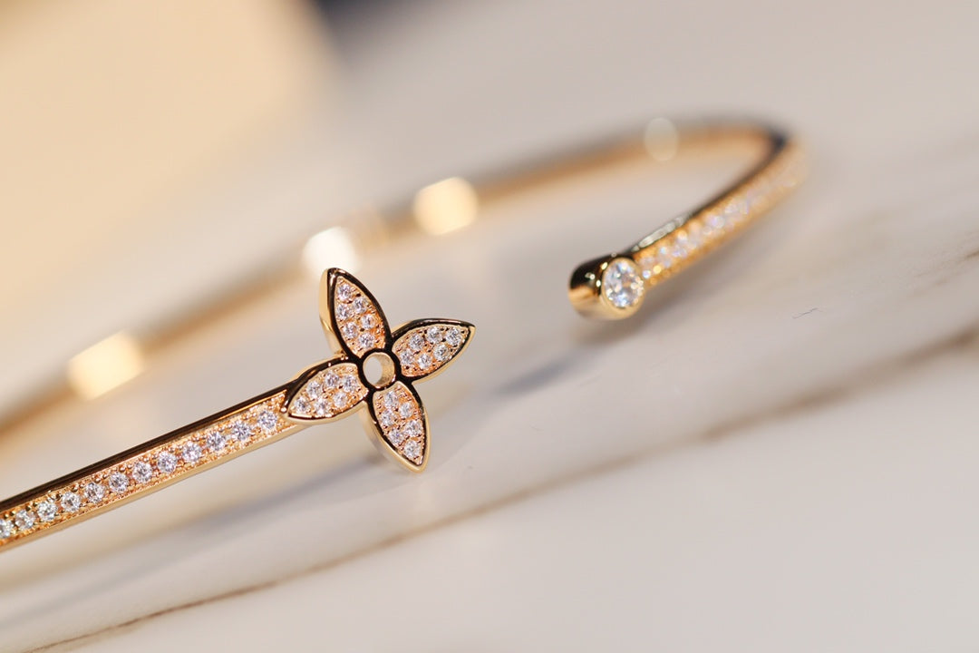 [Rose Jewelrys] IDYLLE GOLD OPEN BRACELET DIAMOND PAVED