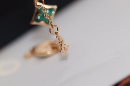 [Rose Jewelrys] STAR AND SUN 4 MOTIF PINK GOLD MALACHITE BRACELET