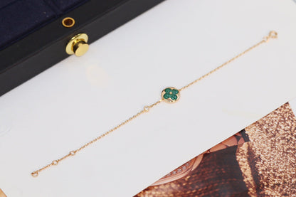 [Rose Jewelrys] STAR AND SUN 4 MOTIF PINK GOLD MALACHITE BRACELET