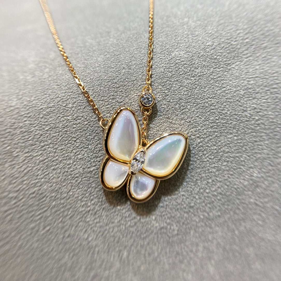 [Rose Jewelrys]BUTTERFLY MOP DIAMOND NECKLACE