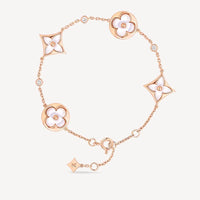 [🌹Rose💎]STAR AND SUN 4 MOTIF WHITE MOP PINK GOLD BRACELET