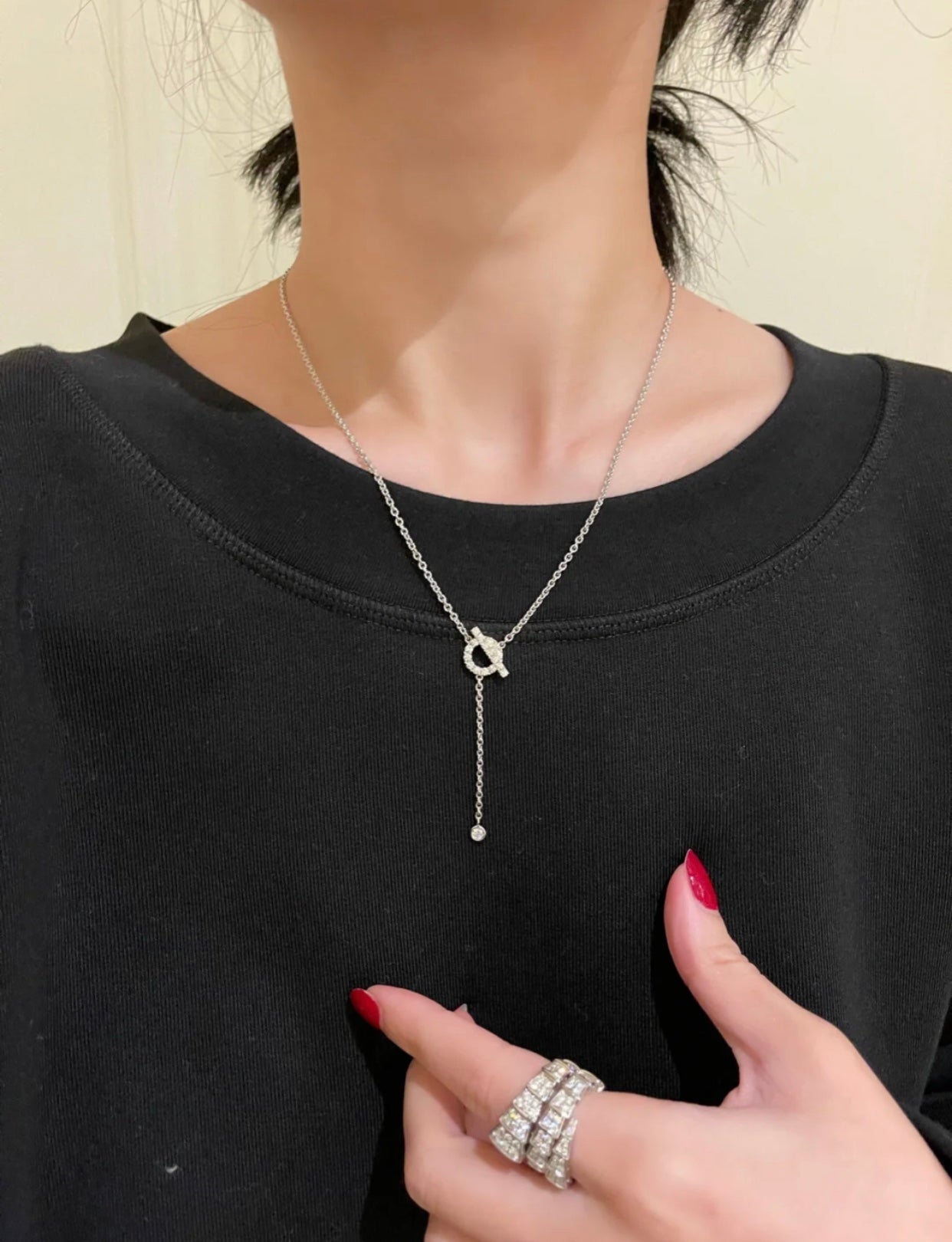 [Rose Jewelrys]FINESSE SILVER DIAMOND NECKLACE