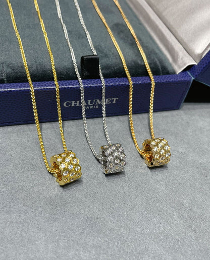 [Rose Jewelrys]BEE LOVE DIAMOND PAVED 3 ROW NECKLACE