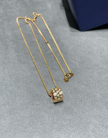 [Rose Jewelrys]BEE LOVE DIAMOND PAVED 3 ROW NECKLACE