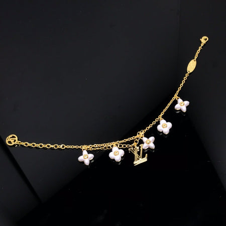 [🌹Rose💎]LOGO 6 MOTIF STAR AND SUN GOLD BRACELET