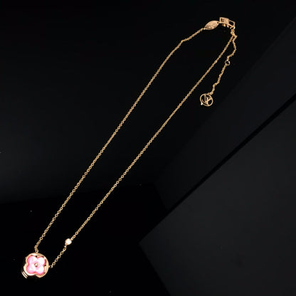 [Rose Jewelrys] COLOR BLOSSOM PINK MOP SUN GOLD NECKLACE