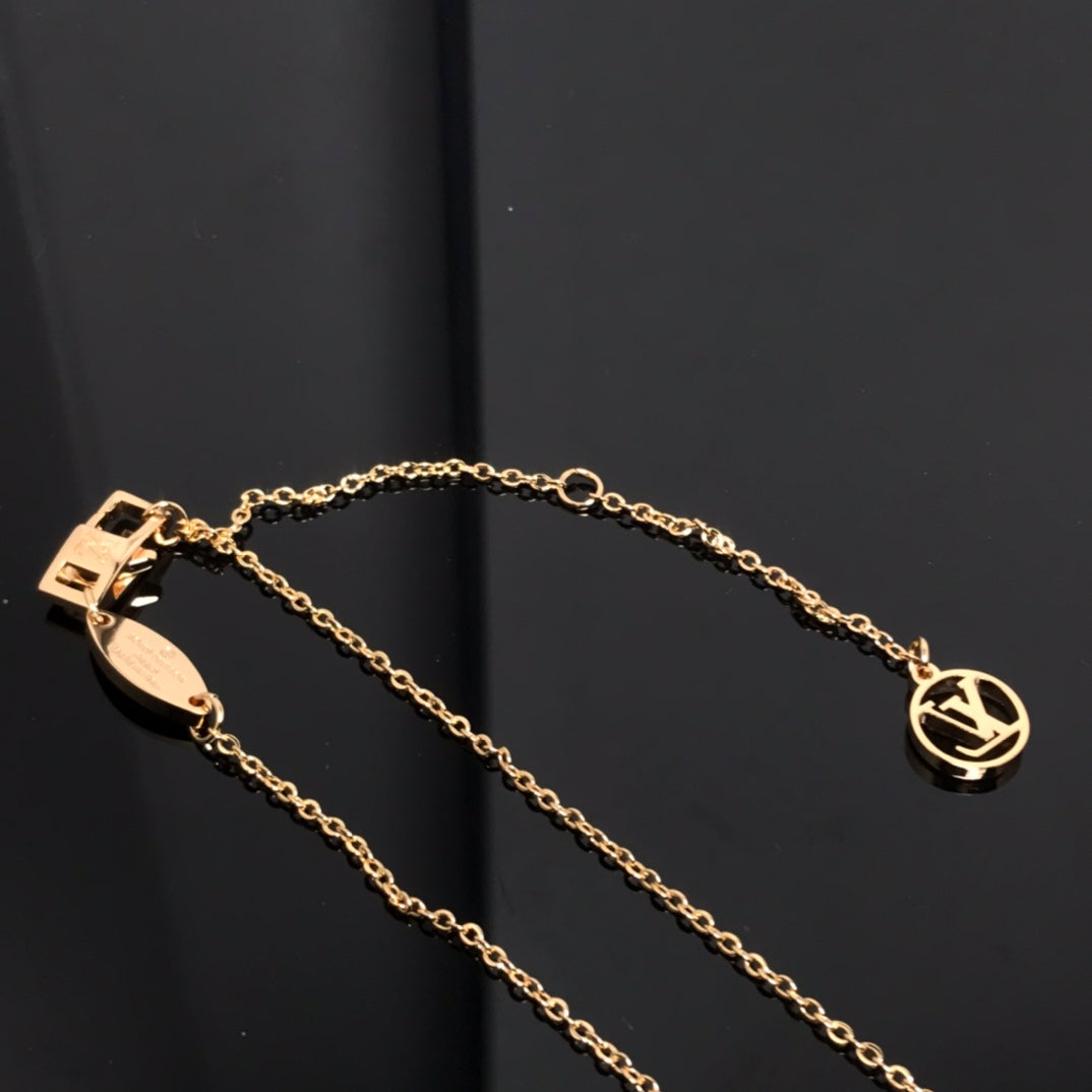 [Rose Jewelrys] COLOR BLOSSOM PINK MOP SUN GOLD NECKLACE