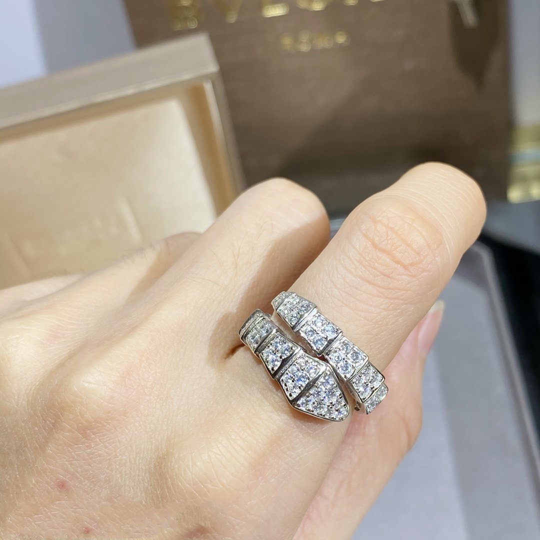 [Rose Jewelrys]SERPENTI RING SILVER DIAMOND PAVED