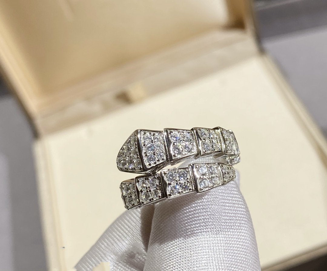 [Rose Jewelrys]SERPENTI RING SILVER DIAMOND PAVED