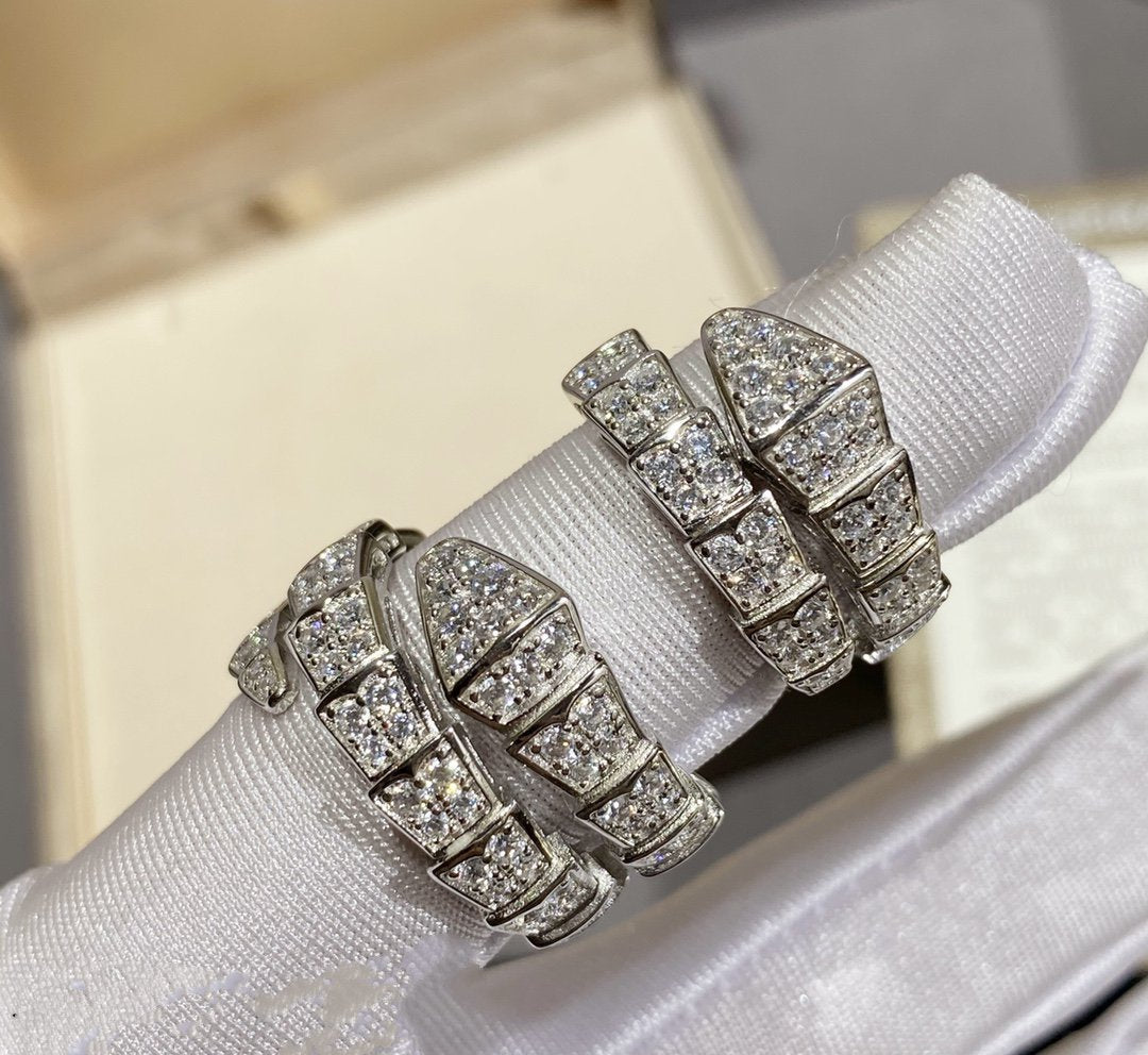 [Rose Jewelrys]SERPENTI RING SILVER DIAMOND PAVED