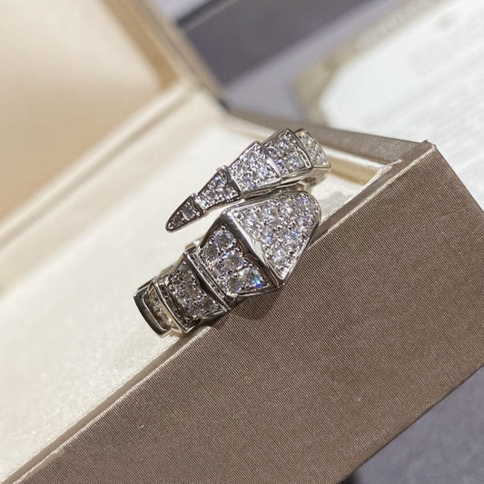 [Rose Jewelrys]SERPENTI LARGE RING SILVER DIAMOND PAVED