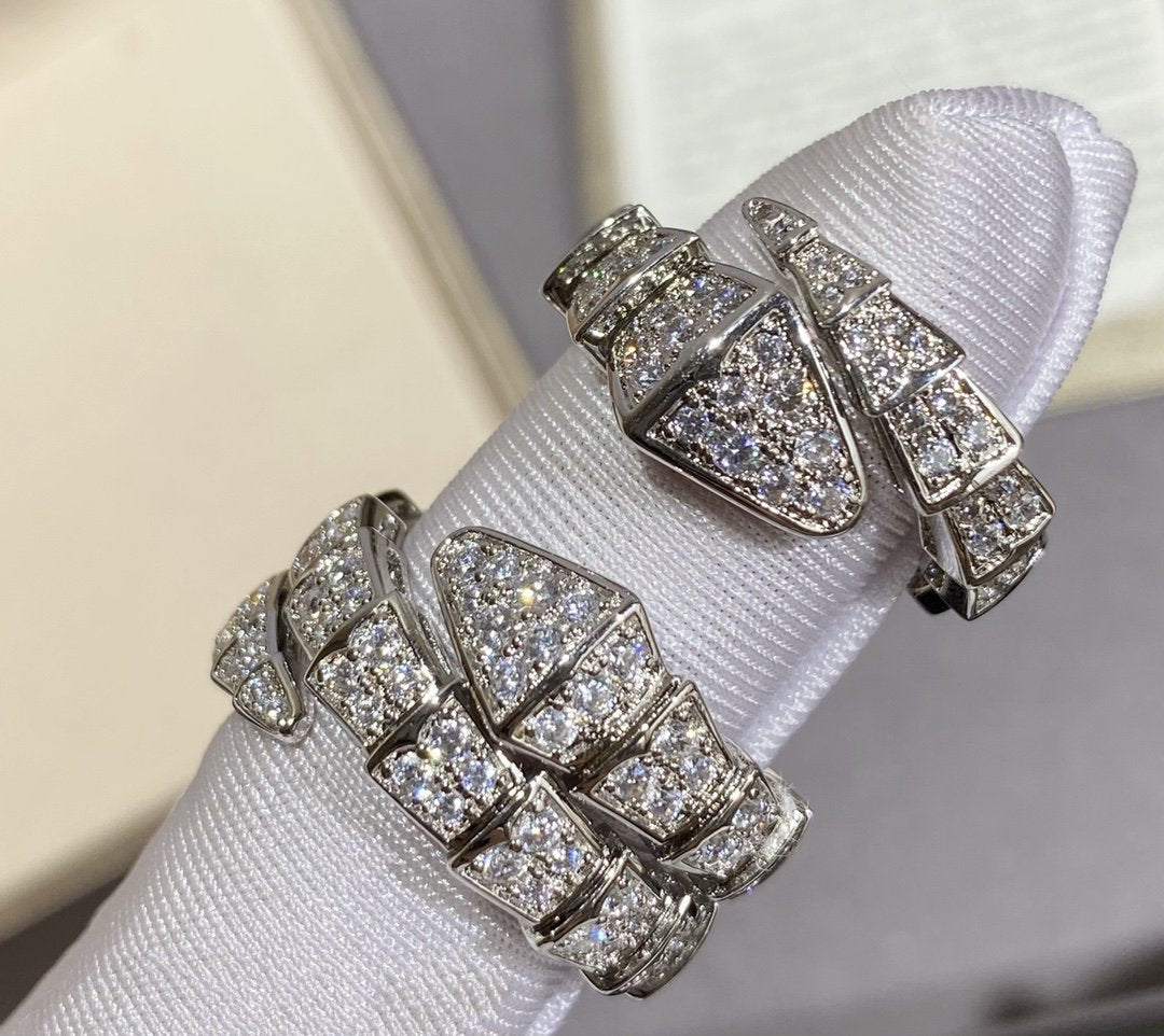 [Rose Jewelrys]SERPENTI LARGE RING SILVER DIAMOND PAVED