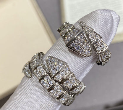 [Rose Jewelrys]SERPENTI LARGE RING SILVER DIAMOND PAVED