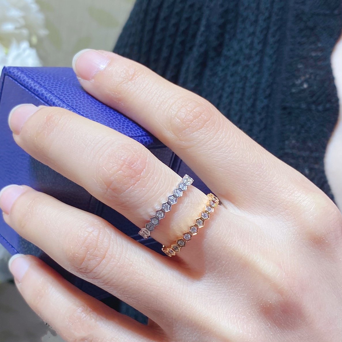 [Rose Jewelrys]BEE LOVE DIAMOND PAVED SMALL RING