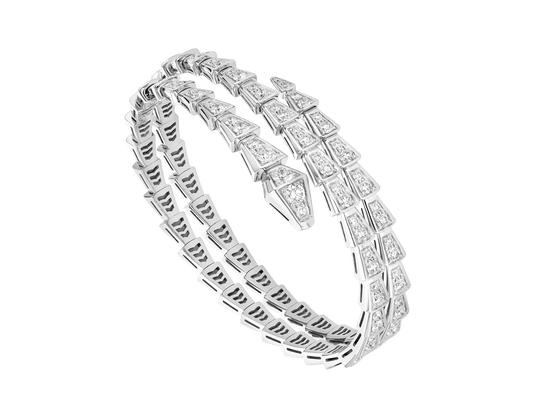 [Rose Jewelrys]SERPENTI BRACELET SILVER DIAMOND DOUBLE ROW