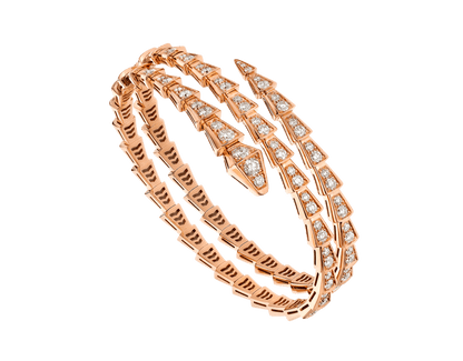 [Rose Jewelrys]SERPENTI BRACELET PINK GOLD DIAMOND DOUBLE ROW