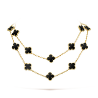 [🌹Rose💎]CLOVER 20 MOTIFS ONYX NECKLACE