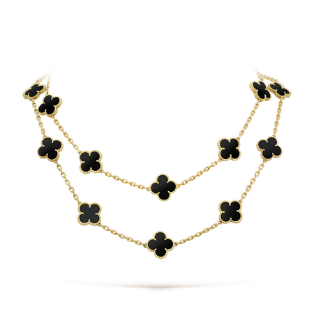 [🌹Rose💎]CLOVER 20 MOTIFS ONYX NECKLACE