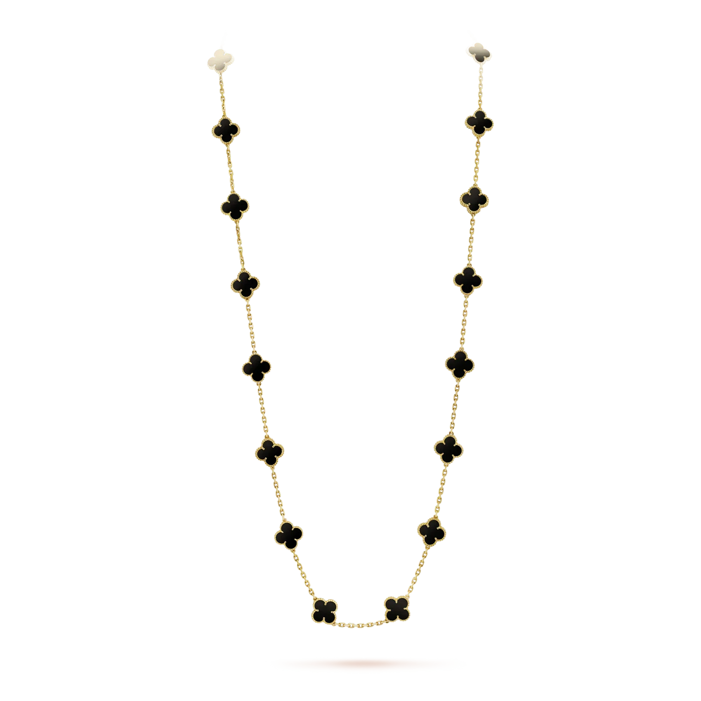 [Rose Jewelrys]CLOVER 20 MOTIFS ONYX NECKLACE