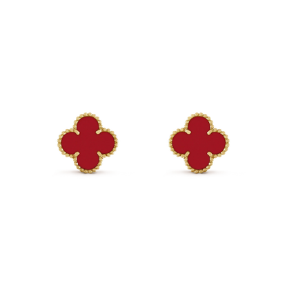 []CLOVER MINI 9.5MM CARNELIAN EARRINGS
