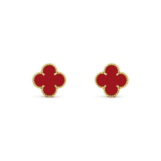 []CLOVER MINI 9.5MM CARNELIAN EARRINGS