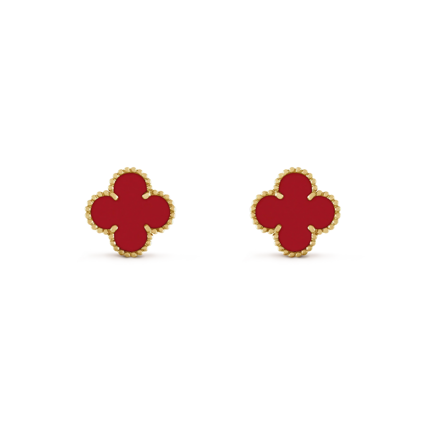 [Rose Jewelrys]CLOVER MINI 9.5MM CARNELIAN EARRINGS
