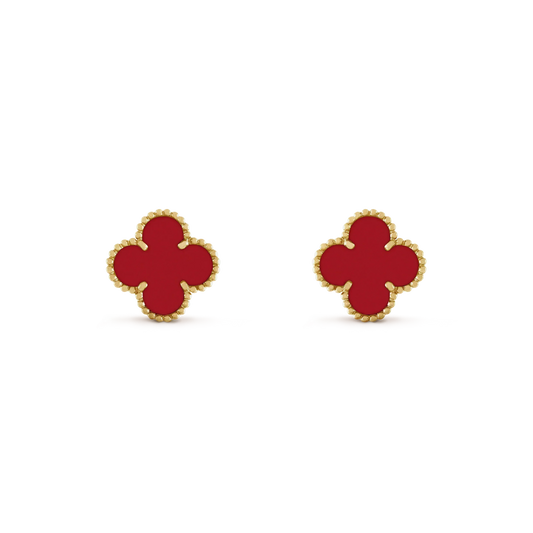 [Rose Jewelrys]CLOVER MINI 9.5MM CARNELIAN EARRINGS