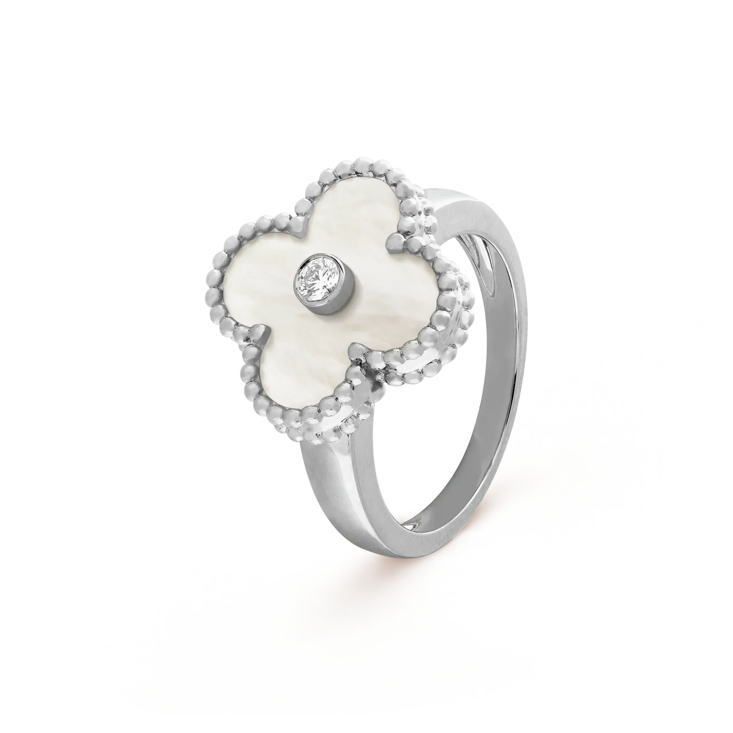 [Rose Jewelrys]CLOVER SILVER MOP DIAMOND RING