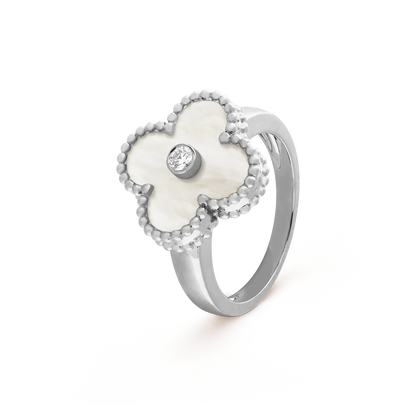 [Rose Jewelrys]CLOVER SILVER MOP DIAMOND RING