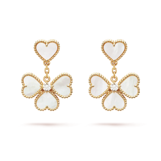 [Rose Jewelrys]CLOVER SWEET WHITE MOP EARRINGS
