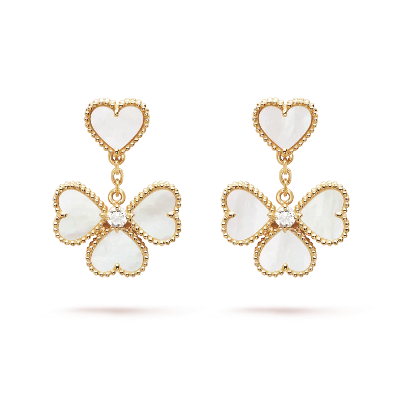 [🌹Rose💎]CLOVER SWEET WHITE MOP EARRINGS
