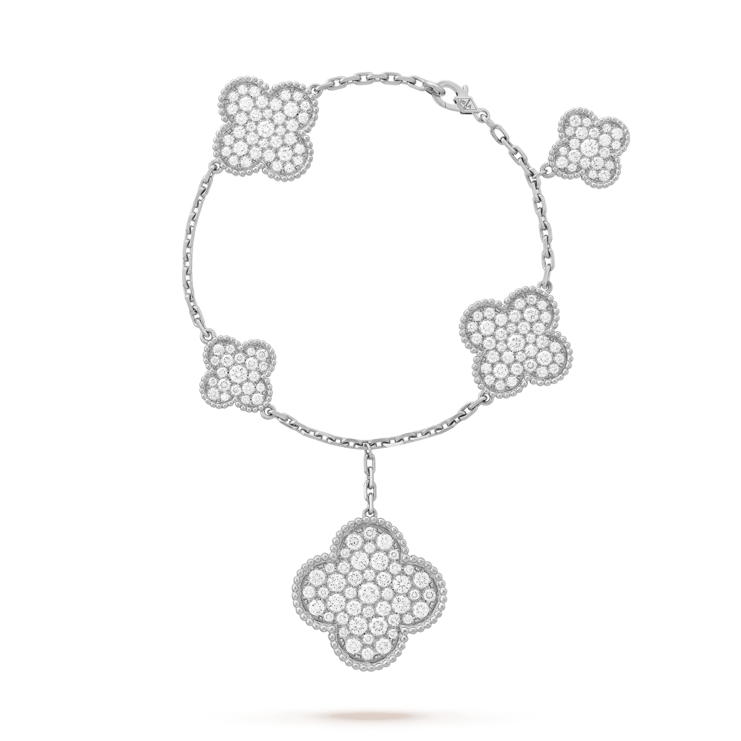 [Rose Jewelrys]CLOVER 6 MOTIFS SILVER DIAMOND BRACELET