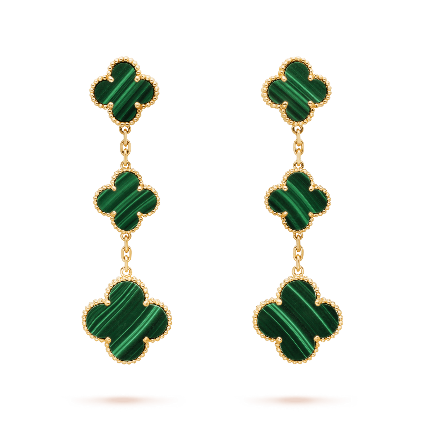 []CLOVER MALACHITE 3 MOTIFS GOLD