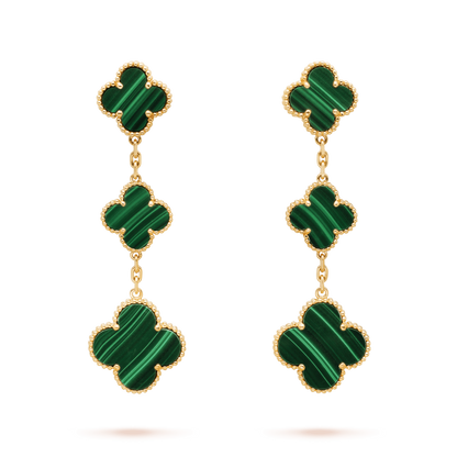 []CLOVER MALACHITE 3 MOTIFS GOLD