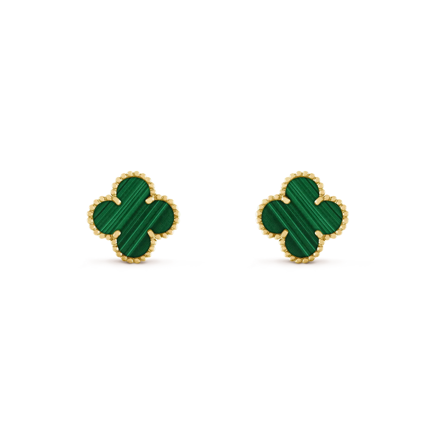 [Rose Jewelrys]CLOVER MEDIUM 1 MOTIFS MALACHITE  EARRINGS